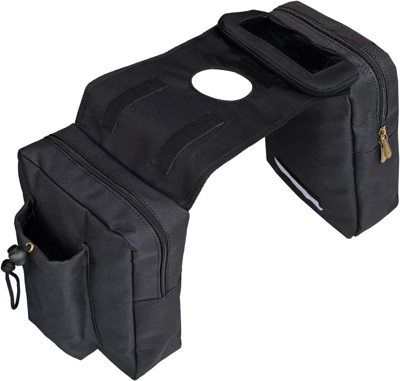Vanlison ATV Tank Bag Saddle Bag Waterproof Motorcycle Bag Compatible with Snowmobile Sportsman Scrambler FourTrax Grizzly UTV Hanging Storage Bag Black - Image 3